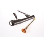 A COPPER AND STEEL HUNTING HORN