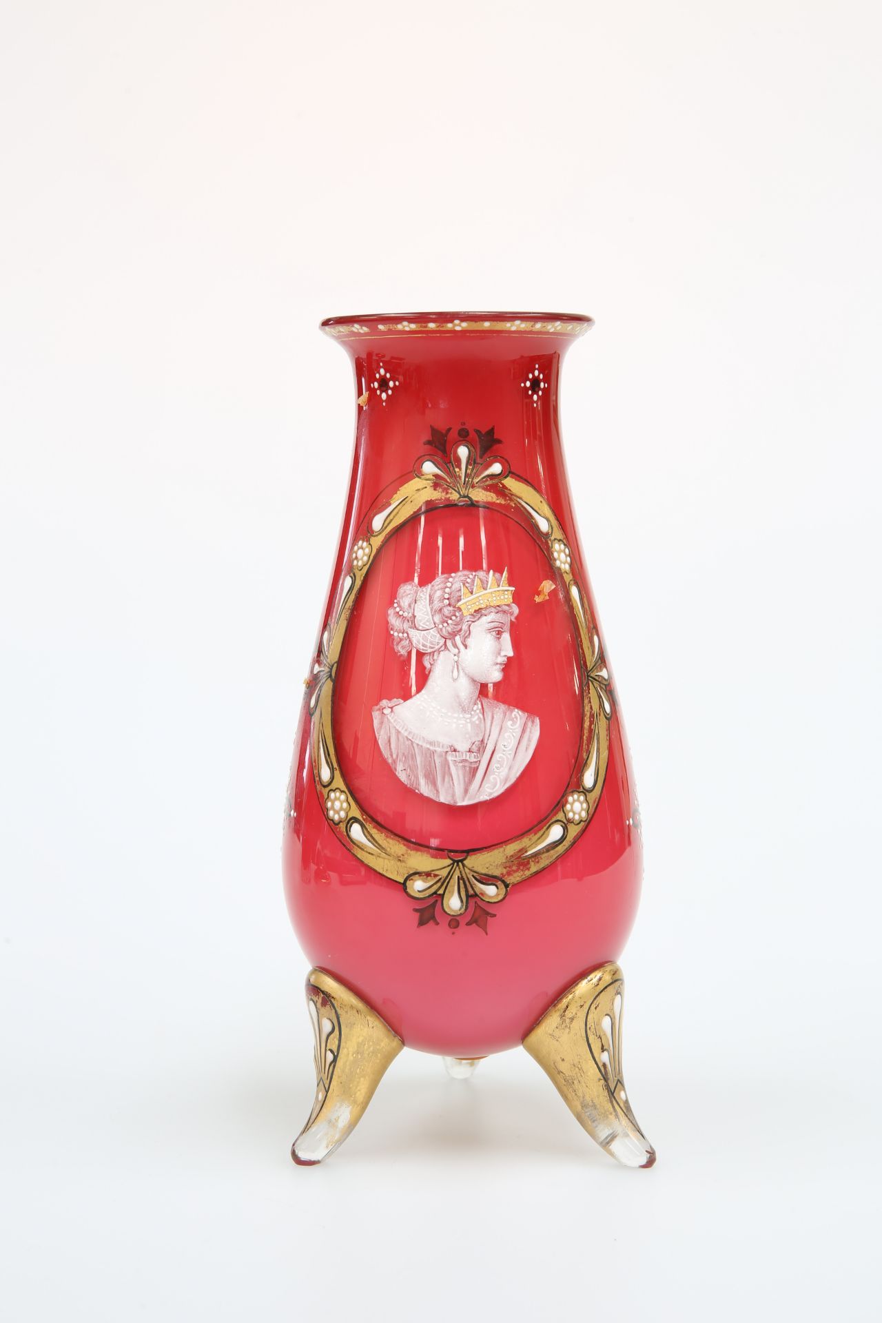 A BOHEMIAN CASED GLASS VASE, CIRCA 1860