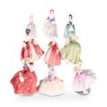 A GROUP OF SIX ROYAL DOULTON FIGURES