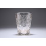 A 19TH CENTURY ACID-ETCHED AND CUT-GLASS BEAKER