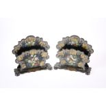 A PAIR OF VICTORIAN PAPIER-MACHE DESK STANDS