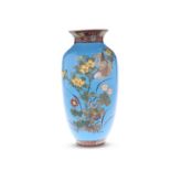 A JAPANESE CLOISONNE ENAMEL VASE, MEIJI PERIOD (1868-1912)