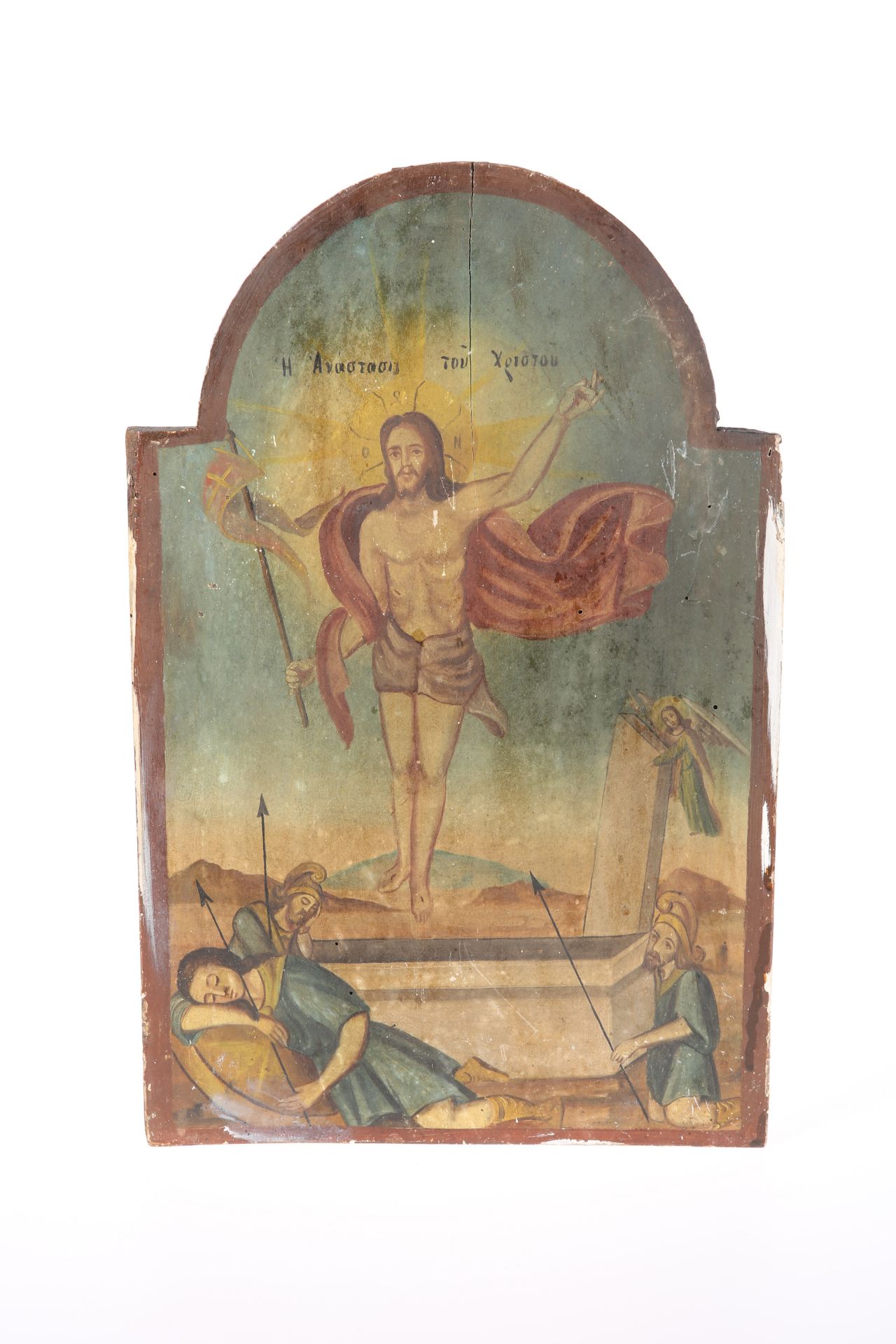 ICONOGRAPHY: A GREEK PAINTED WOODEN ICON