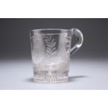 A 19TH CENTURY ENGRAVED GLASS MUG