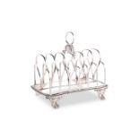 A GEORGE III SILVER TOAST RACK, by Rebecca Emes & Edward Barnard