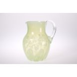 A LATE VICTORIAN VASELINE GLASS PITCHER