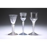 THREE 18TH CENTURY WINE GLASSES
