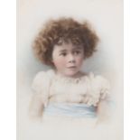 AN EDWARDIAN COLOURED PHOTOGRAPHIC PORTRAIT OF A CHILD