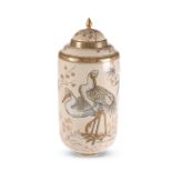 A LARGE AESTHETIC POTTERY JAR AND COVER, LATE 19TH CENTURY,