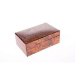 A BURR YEW RECTANGULAR BOX