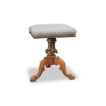 A VICTORIAN ROSEWOOD RISE AND FALL PIANO STOOL