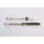 A VICTORIAN SILVER KNIFE AND FORK