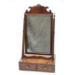 A GEORGE III MAHOGANY DRESSING TABLE MIRROR