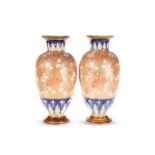 A PAIR OF ROYAL DOULTON SLATER'S PATENT STONEWARE VASES
