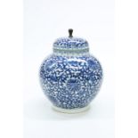 A CHINESE BLUE AND WHITE VASE AND COVER