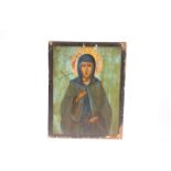 ICONOGRAPHY: A GREEK PAINTED WOODEN ICON