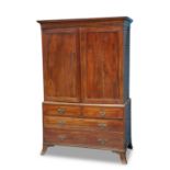 A GEORGE III MAHOGANY LINEN PRESS