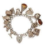 A SILVER CHARM BRACELET, the bracelet hallmarked London 1978