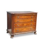 A HANDSOME GEORGE III STYLE TEAK SERPENTINE DRESSING COMMODE