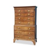 A GEORGE III MAHOGANY CHEST ON CHEST