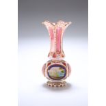 A BOHEMIAN OVERLAY GLASS VASE, 19TH CENTURY