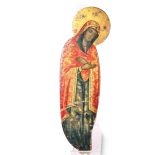 ICONOGRAPHY: A 19TH CENTURY PAINTED WOODEN ICON