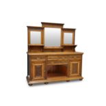 A VICTORIAN OAK MIRROR-BACK SIDEBOARD