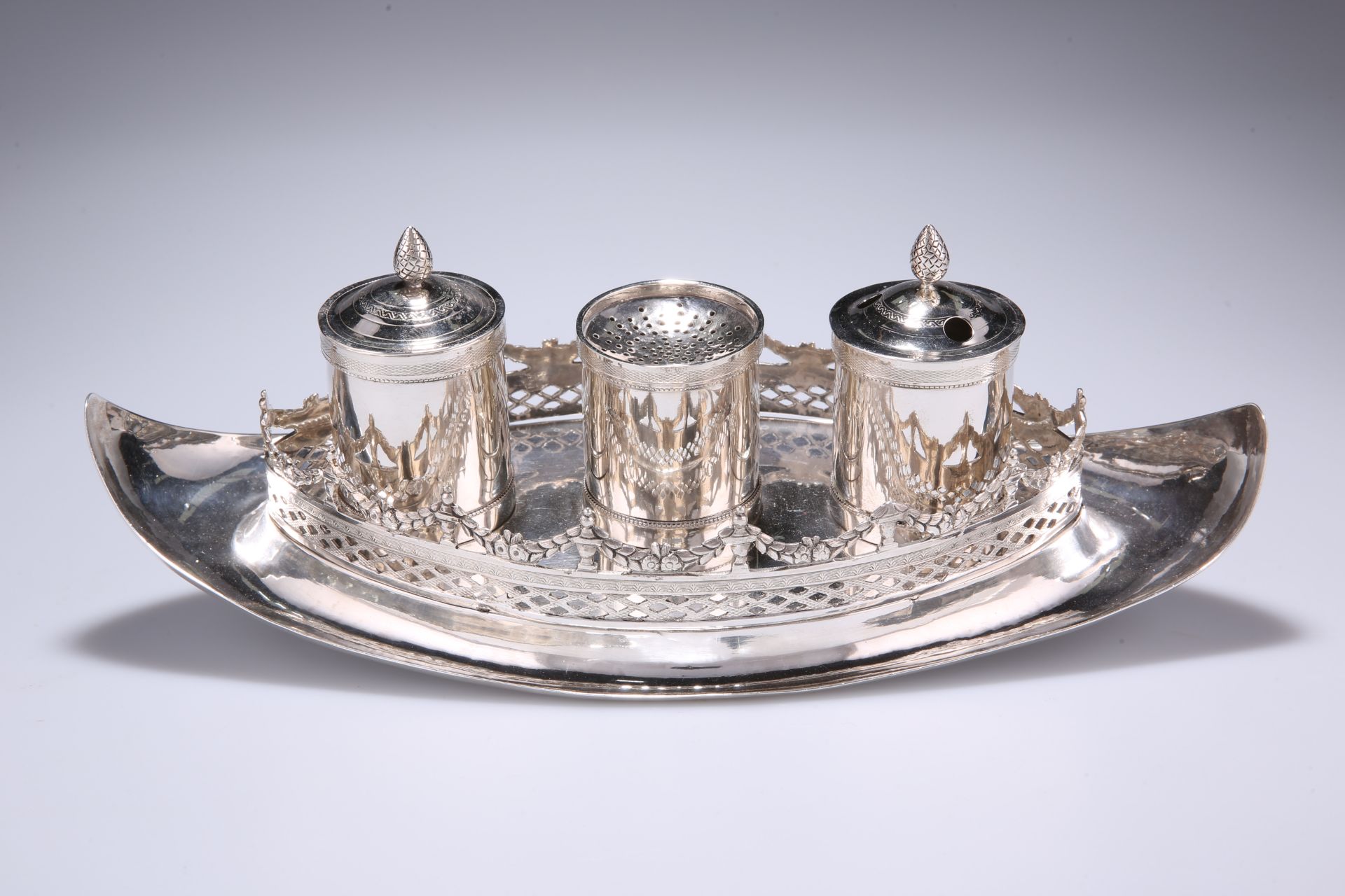 A SPANISH SILVER INKSTAND, probably Madrid, circa 1795