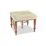 A VICTORIAN SATIN BIRCH STOOL