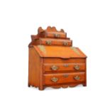 A 19TH CENTURY MAHOGANY MINIATURE BUREAU