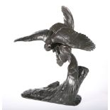 MAXIMILIEN LOUIS FIOT (1886-1953), AN EARLY 20TH CENTURY FRENCH BRONZE OF BIRDS OF PREY