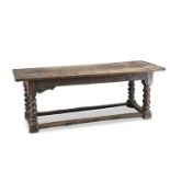 AN OAK REFECTORY TABLE