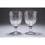 A PAIR OF 19TH CENTURY MARRIAGE GLASSES