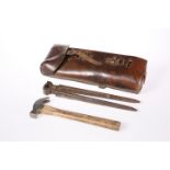 A LEATHER-CASED SET OF FARRIER'S TOOLS FOR SADDLE MOUNTING, EX-KING'S TROOP, ROYAL HORSE ARTILLERY