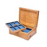 A VINTAGE MOUSEMAN OAK JEWELLERY BOX, CIRCA 1970-80