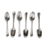 SIX 18TH CENTURY SILVER DESSERT SPOONS