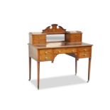 JAMES SHOOLBRED & CO, A LATE VICTORIAN INLAID MAHOGANY DESK
