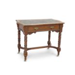 A LATE VICTORIAN MAHOGANY WRITING TABLE, BY MAPLE & CO