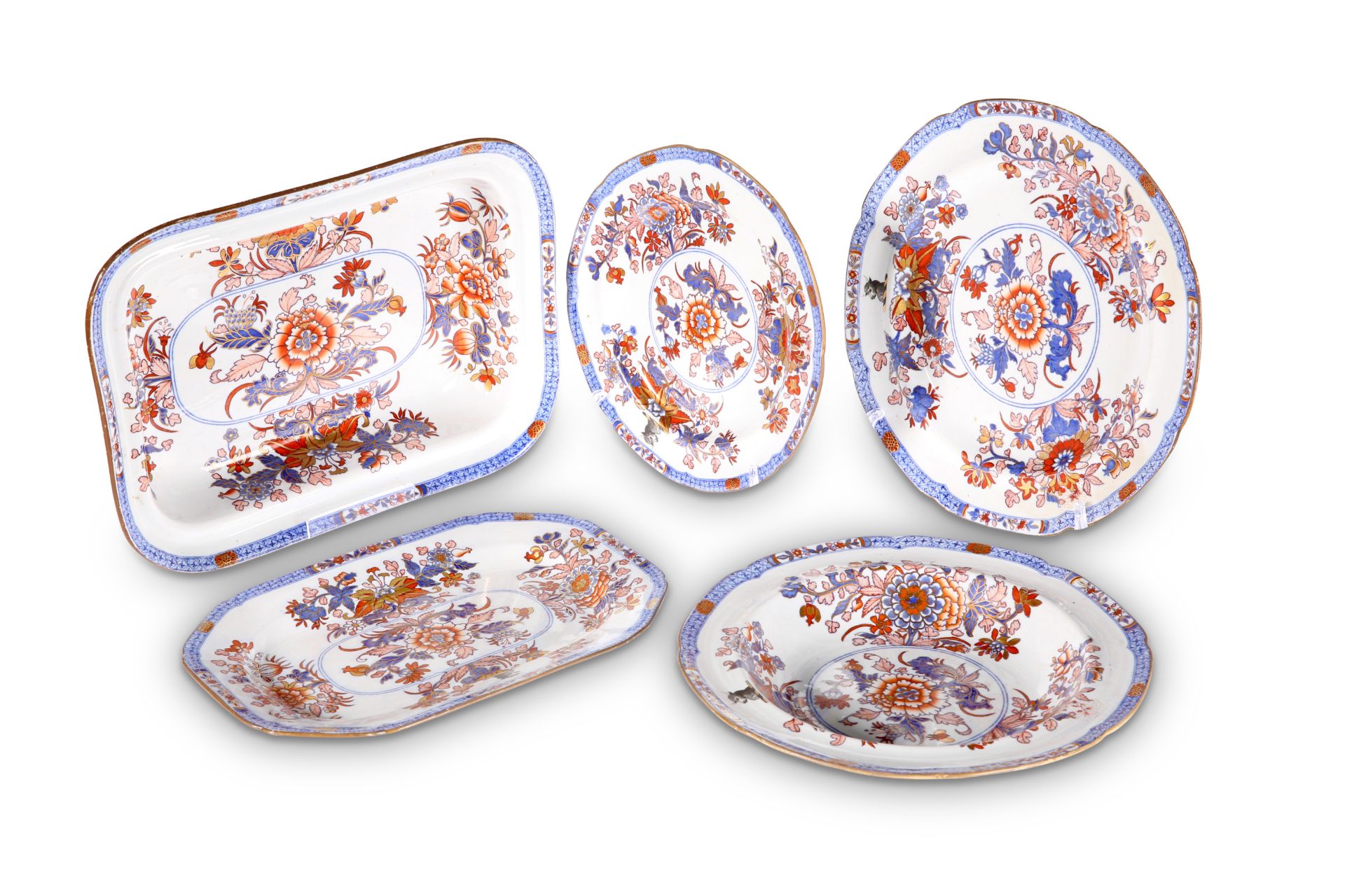 A SPODE NEW STONE CRESTED DINNER SERVICE