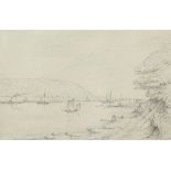 ENGLISH SCHOOL, VIEWS OF THE MENAI STRAIT, four pencil sketches