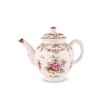 A LOWESTOFT PORCELAIN TEAPOT AND COVER, CIRCA 1780