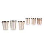A GROUP OF SIX SILVER TOT CUPS, CIRCA 1890
