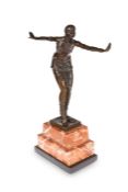 AN ART DECO STYLE BRONZE OF A DANCER