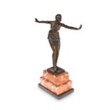 AN ART DECO STYLE BRONZE OF A DANCER