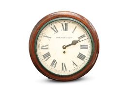 A LATE VICTORIAN MAHOGANY FUSEE DIAL CLOCK