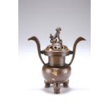 A CHINESE BRONZE TRIPOD CENSER, IN THE MING STYLE