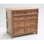 A 17TH CENTURY OAK MOULDED-FRONT CHEST OF DRAWERS