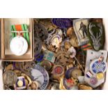 MILITARY BADGES, ENAMEL BADGES, MEDALS AND BUTTONS