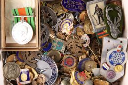 MILITARY BADGES, ENAMEL BADGES, MEDALS AND BUTTONS