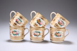 A SET OF SIX ENGLISH COFFEE CUPS